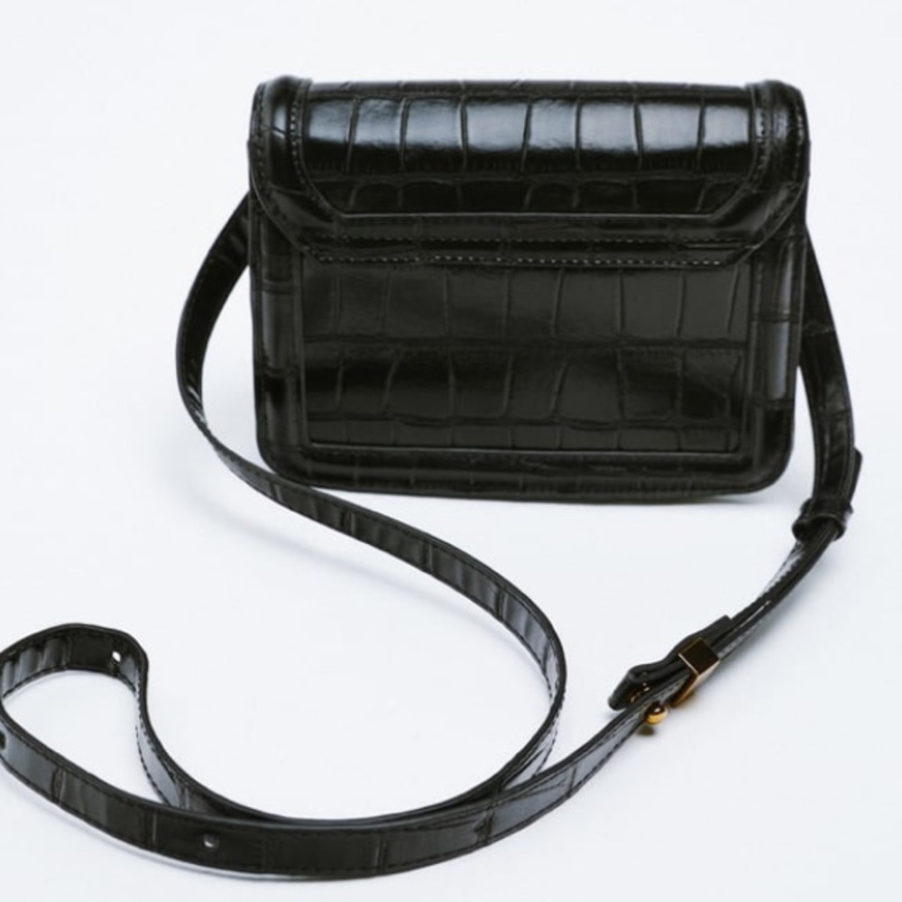 Zara Sale New With Tags Mini Crossbody Animal Print Black Bag, nwt - Picture 5 of 10